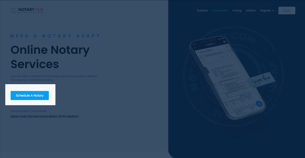 Schedule a Notary Button