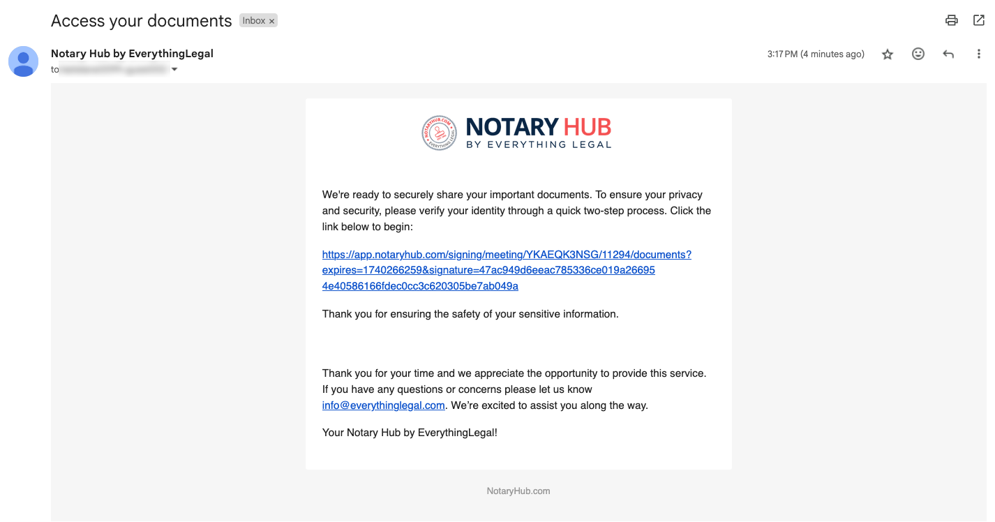 Email to Access Documentation