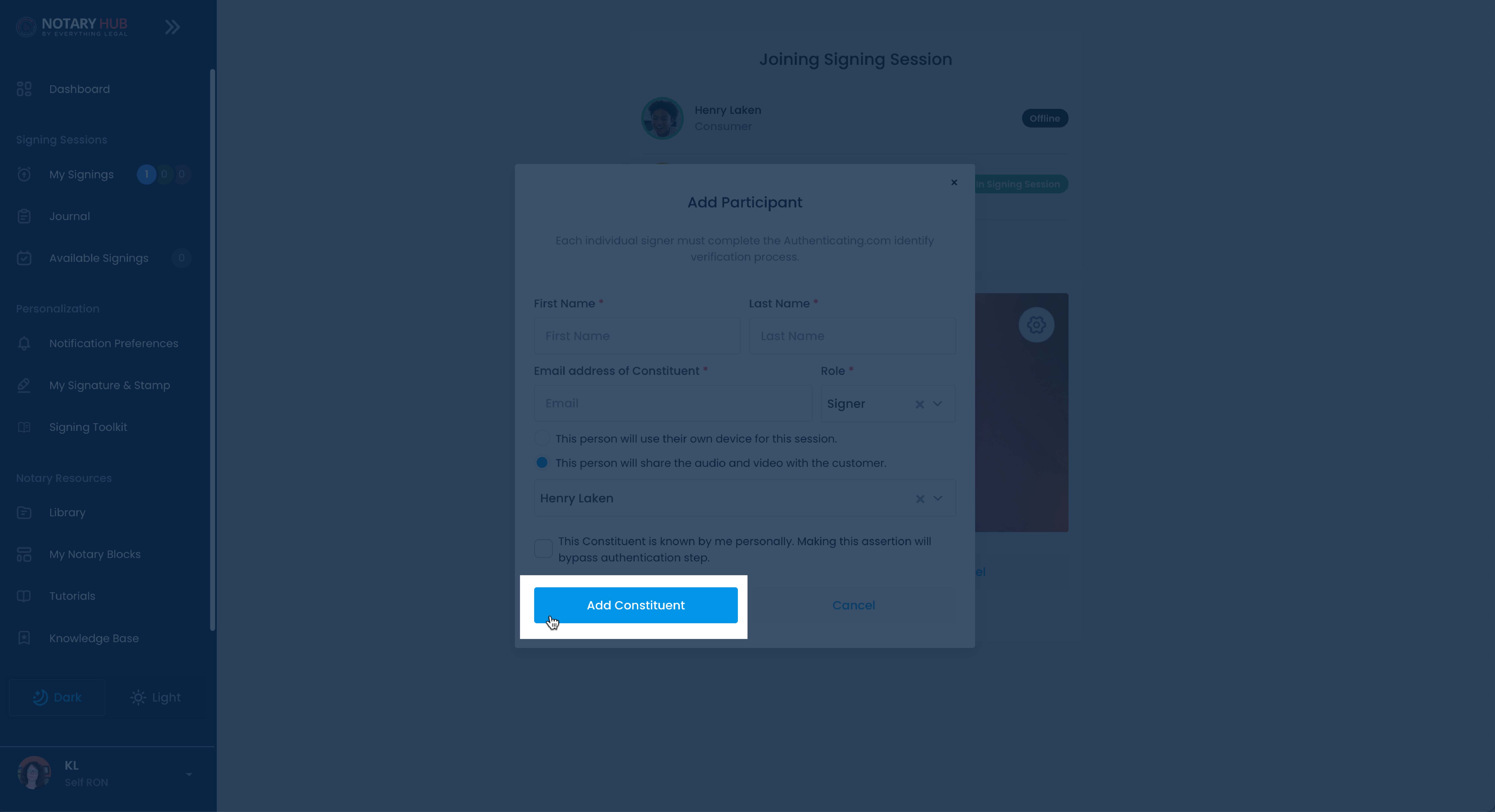 Add Constituent