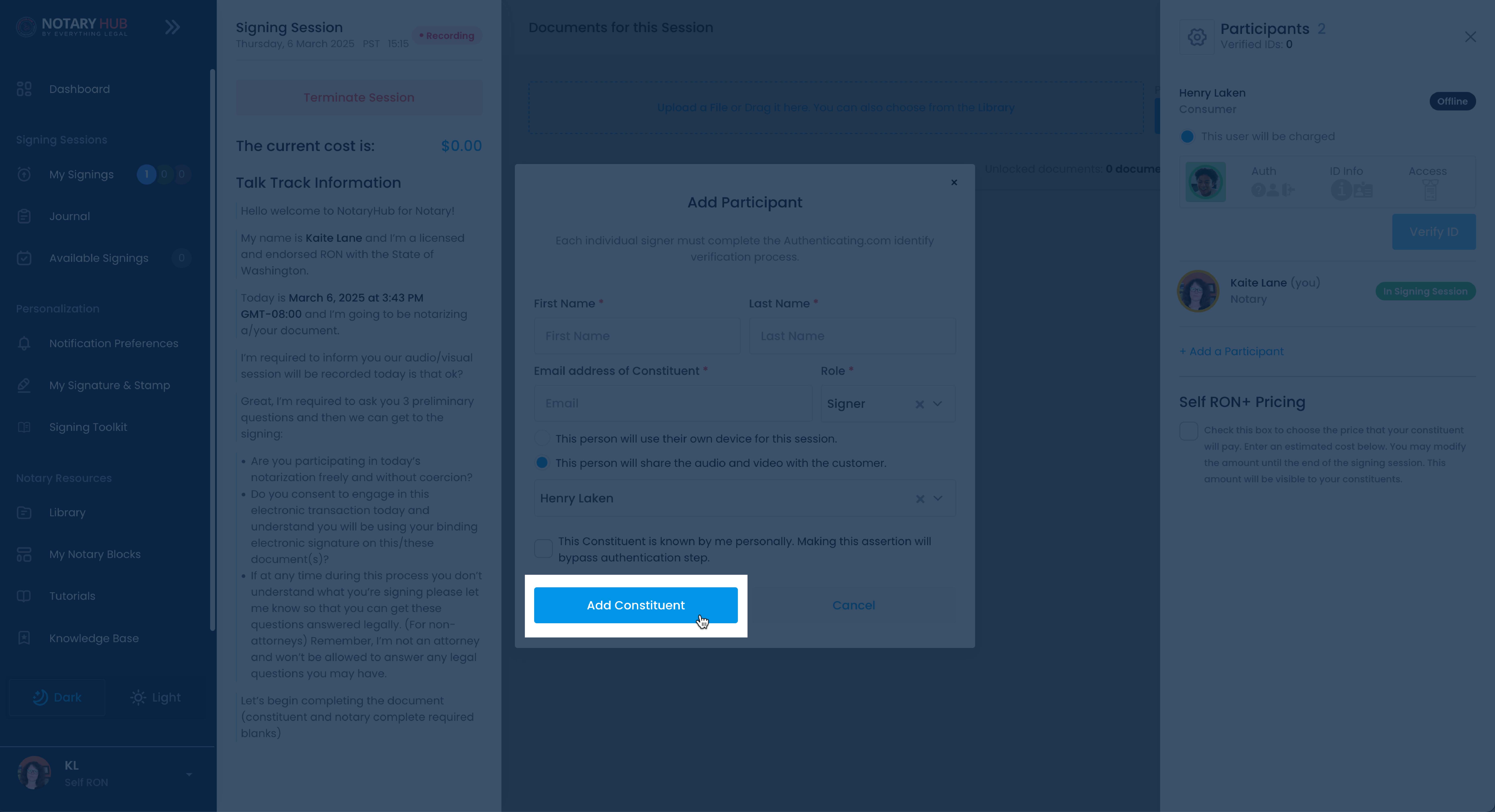 Add Constituent