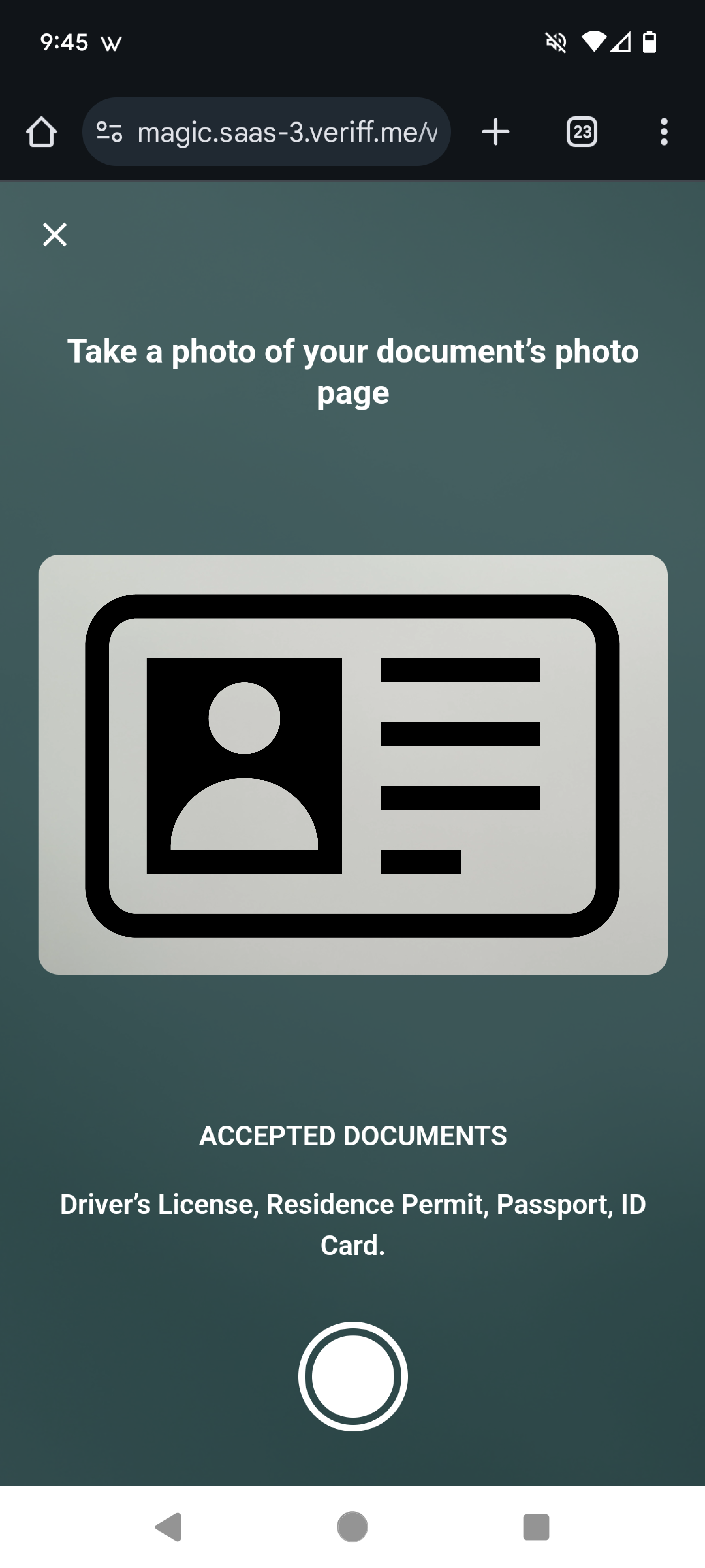 Take a Photo of ID Document