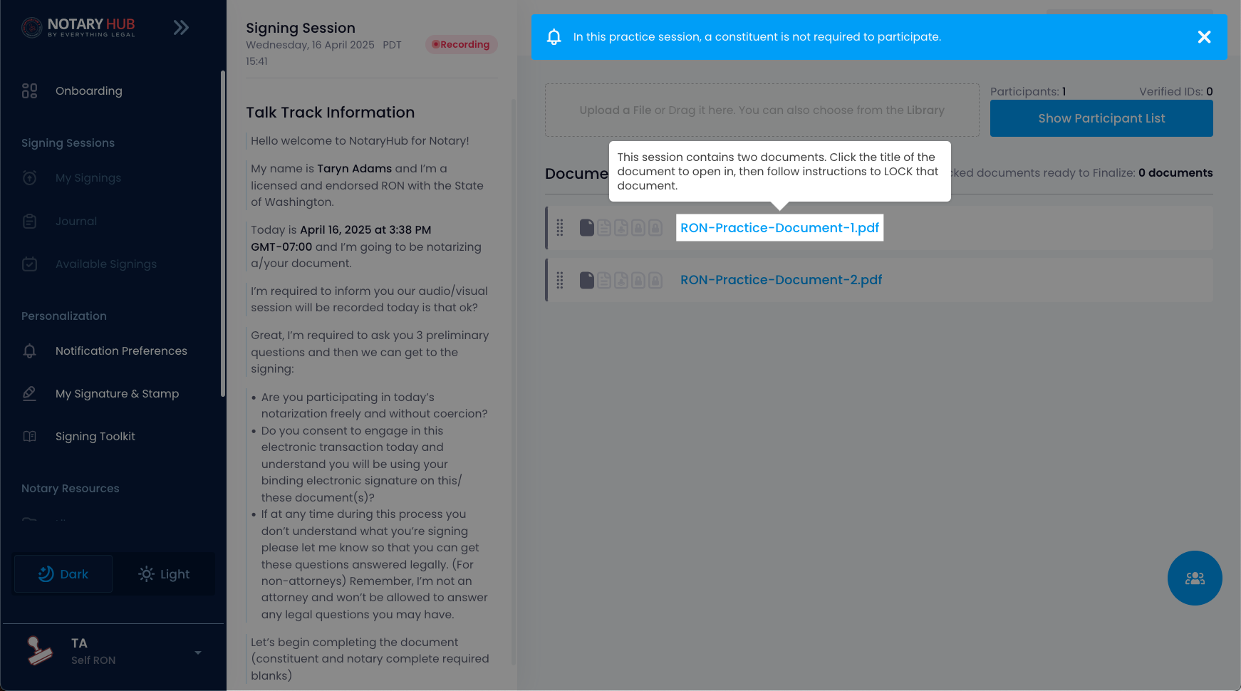Click Document Title