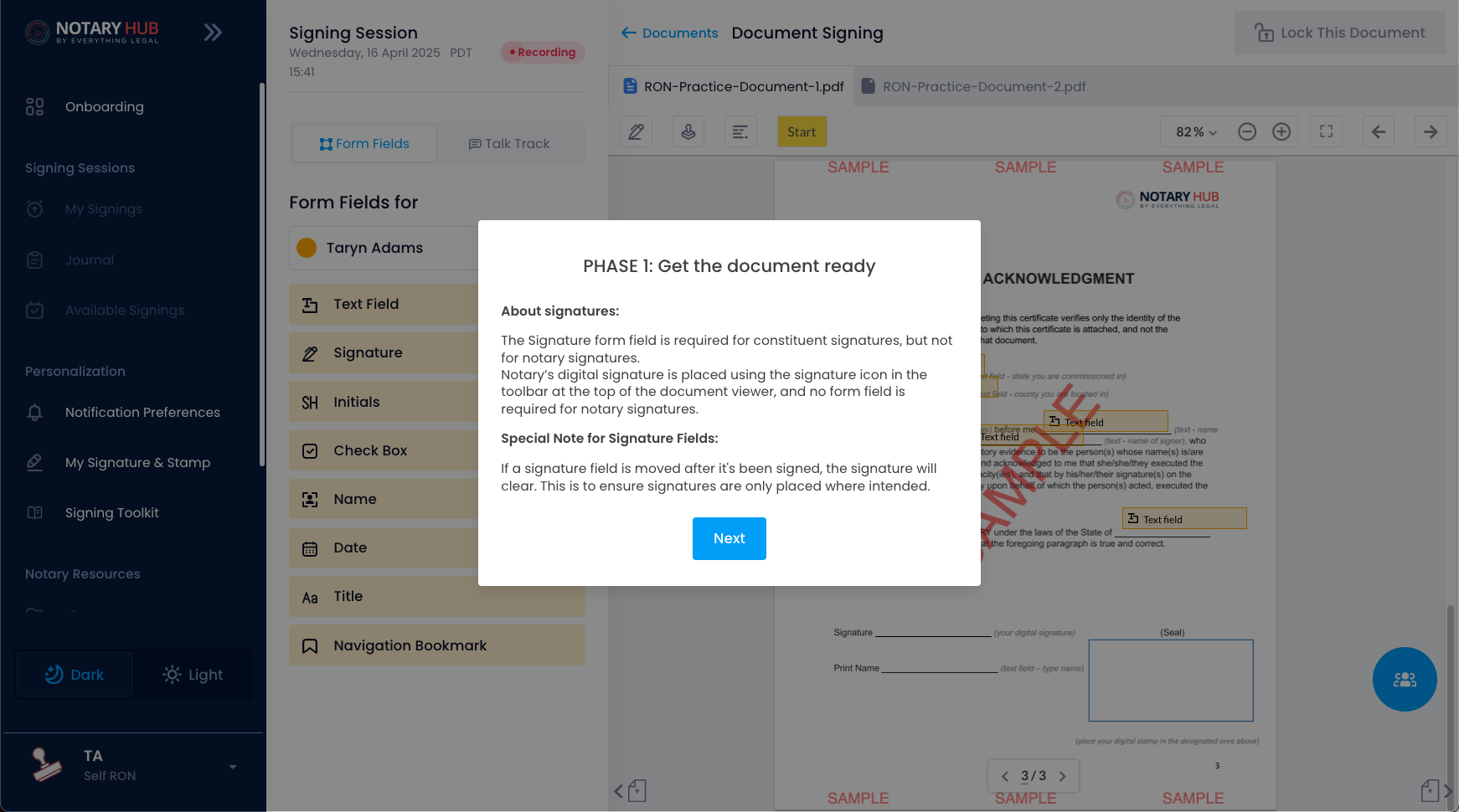 Signature Fields