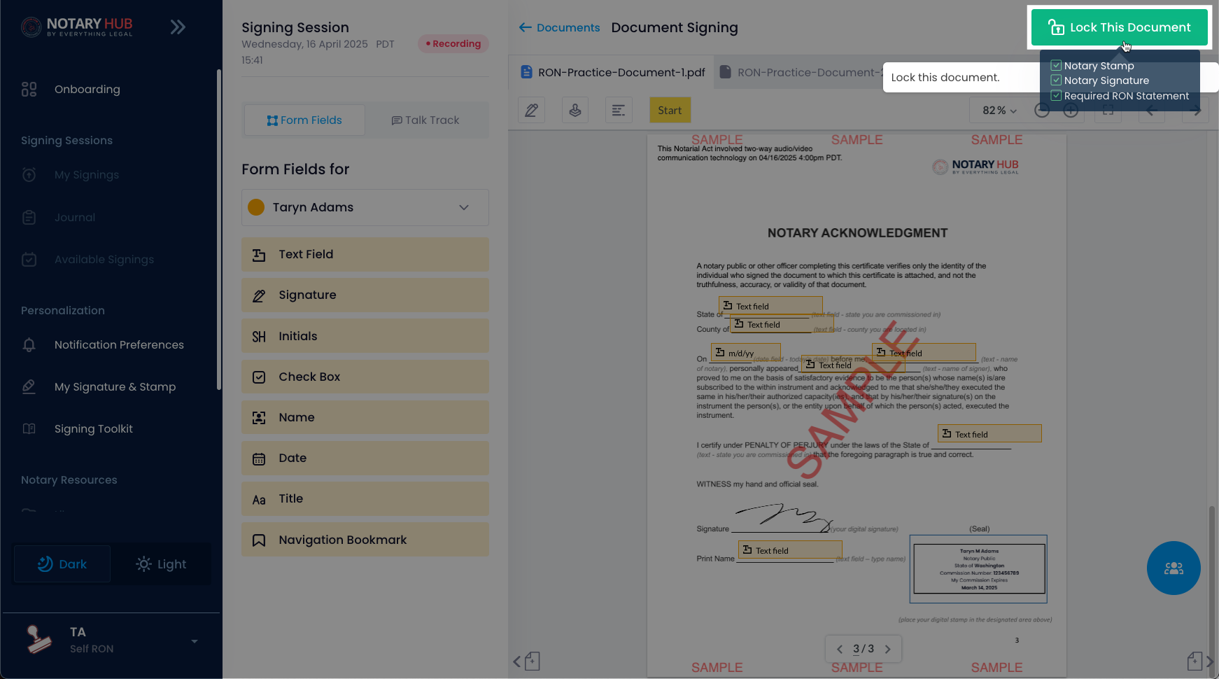 Lock this Document