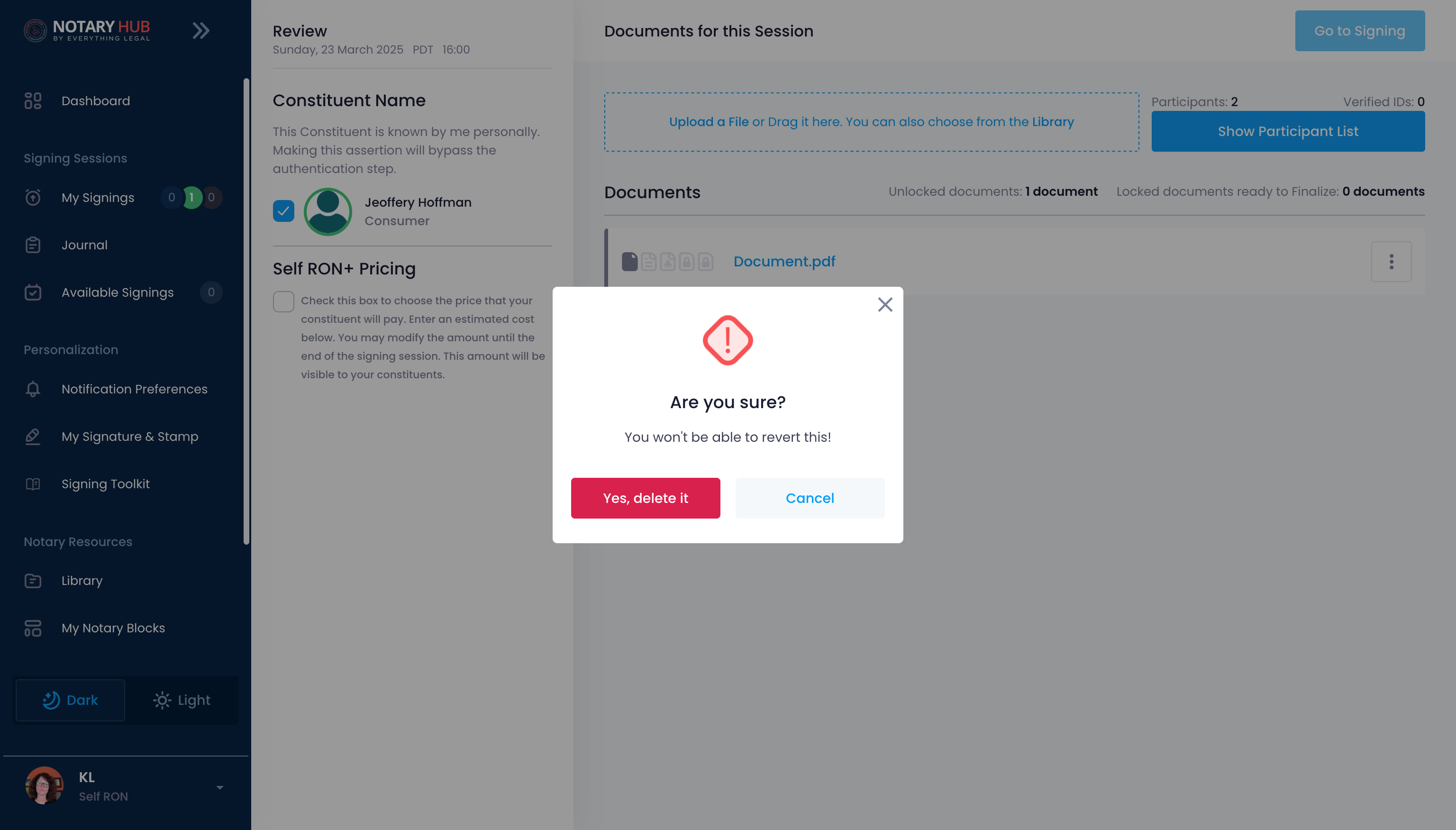 Confirm Delete