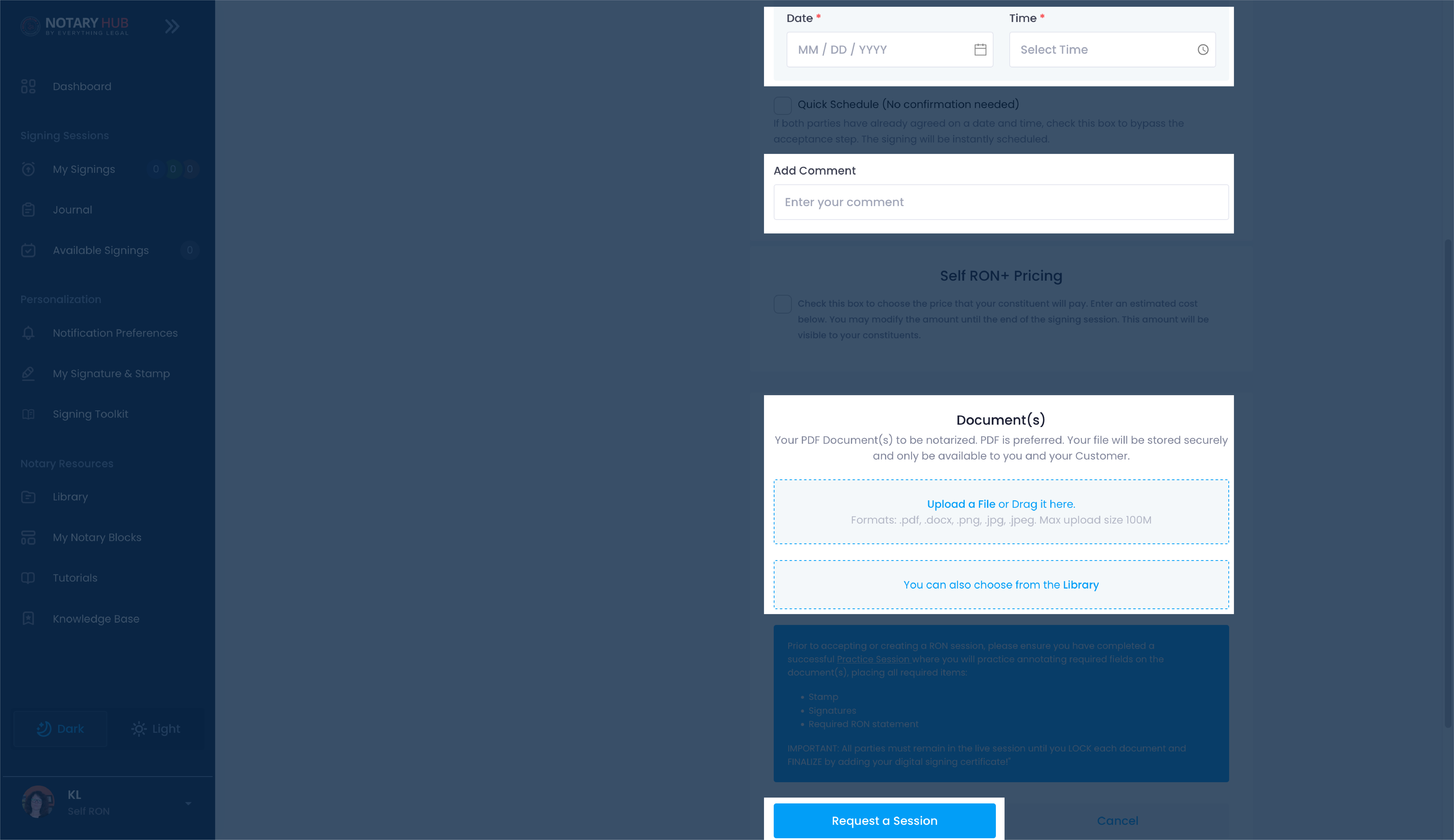 Request a Session