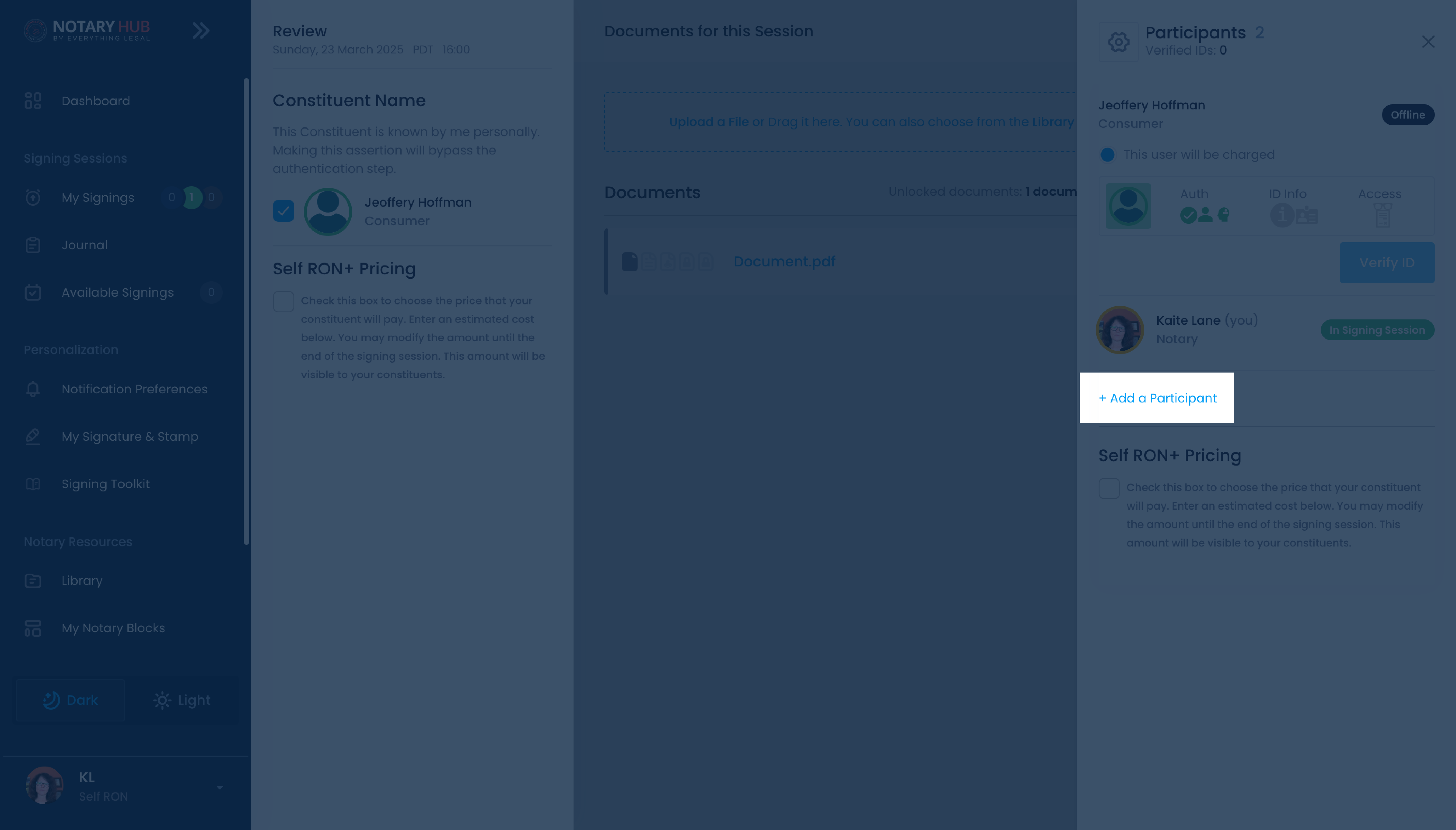 Participant Sidebar