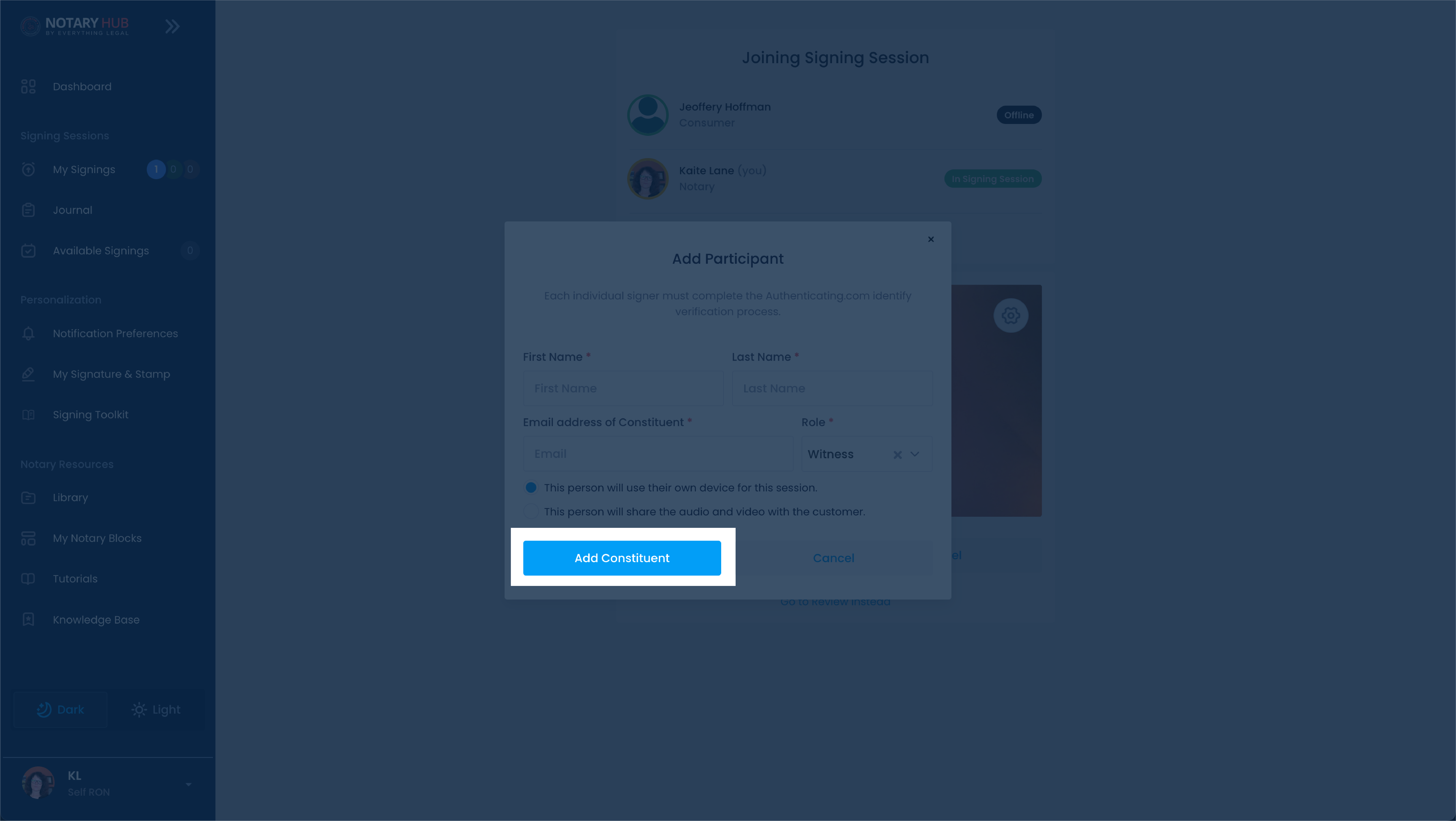 Add Constituent