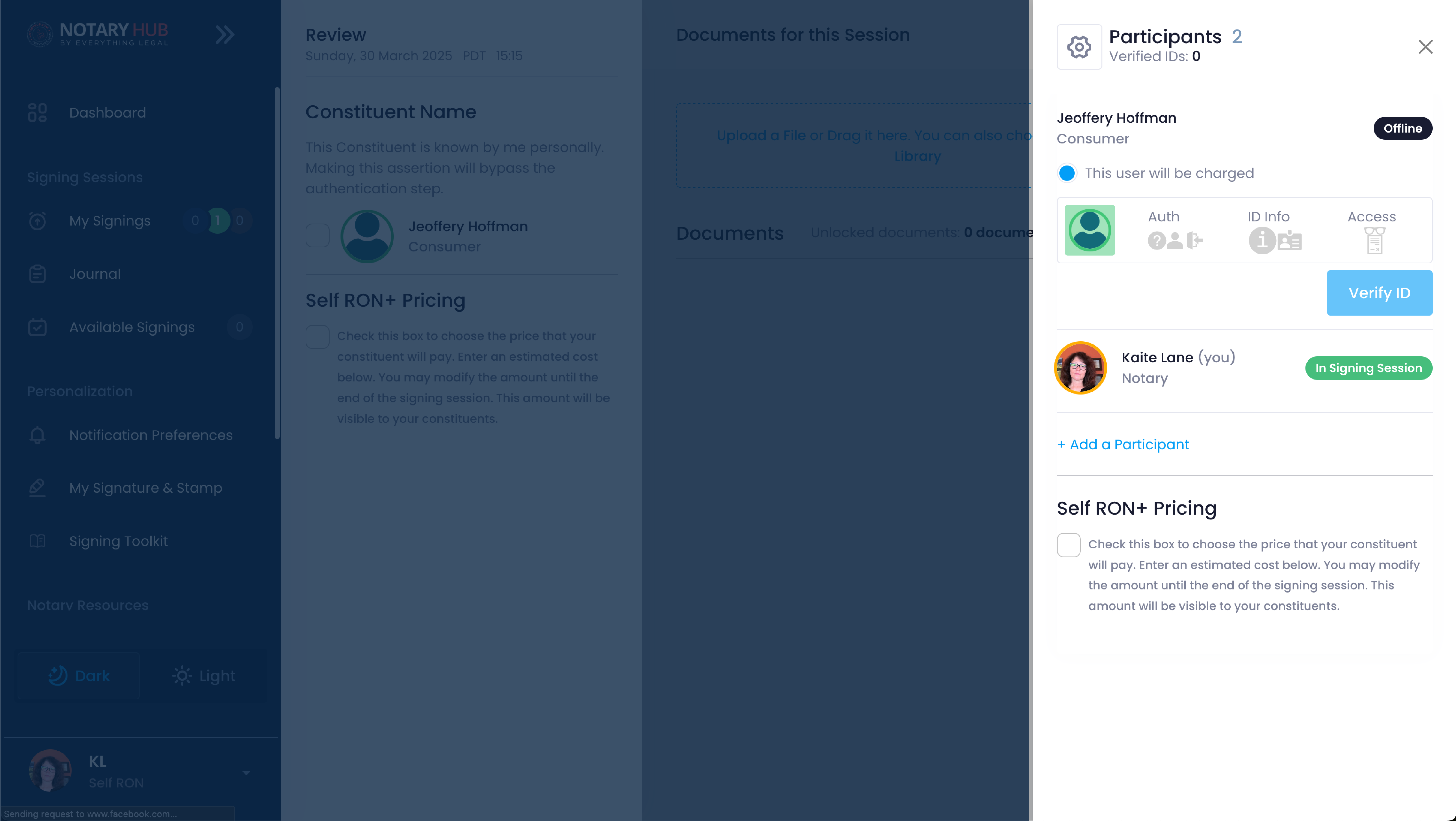 Participant Sidebar