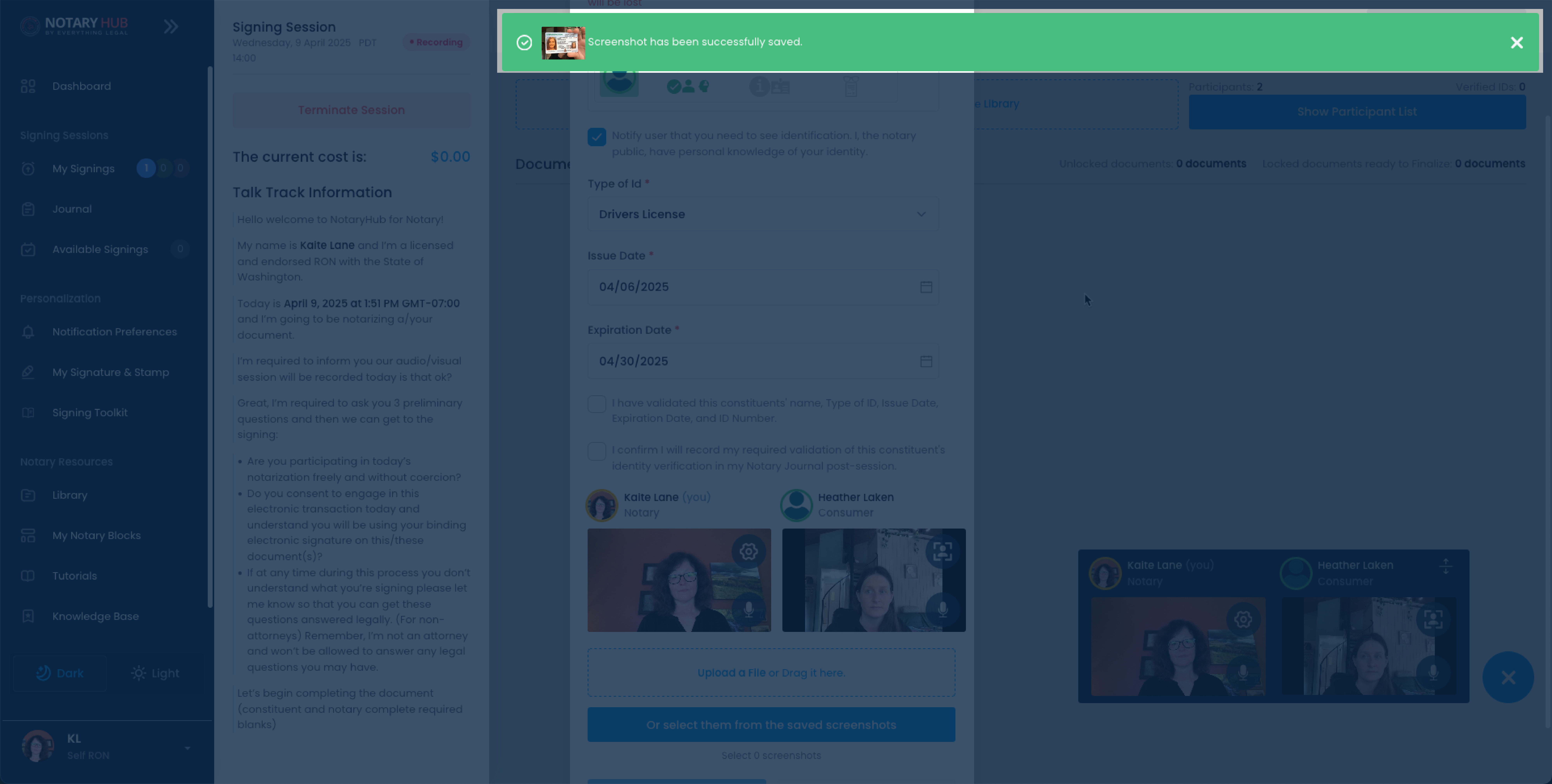 Capture Confirmation