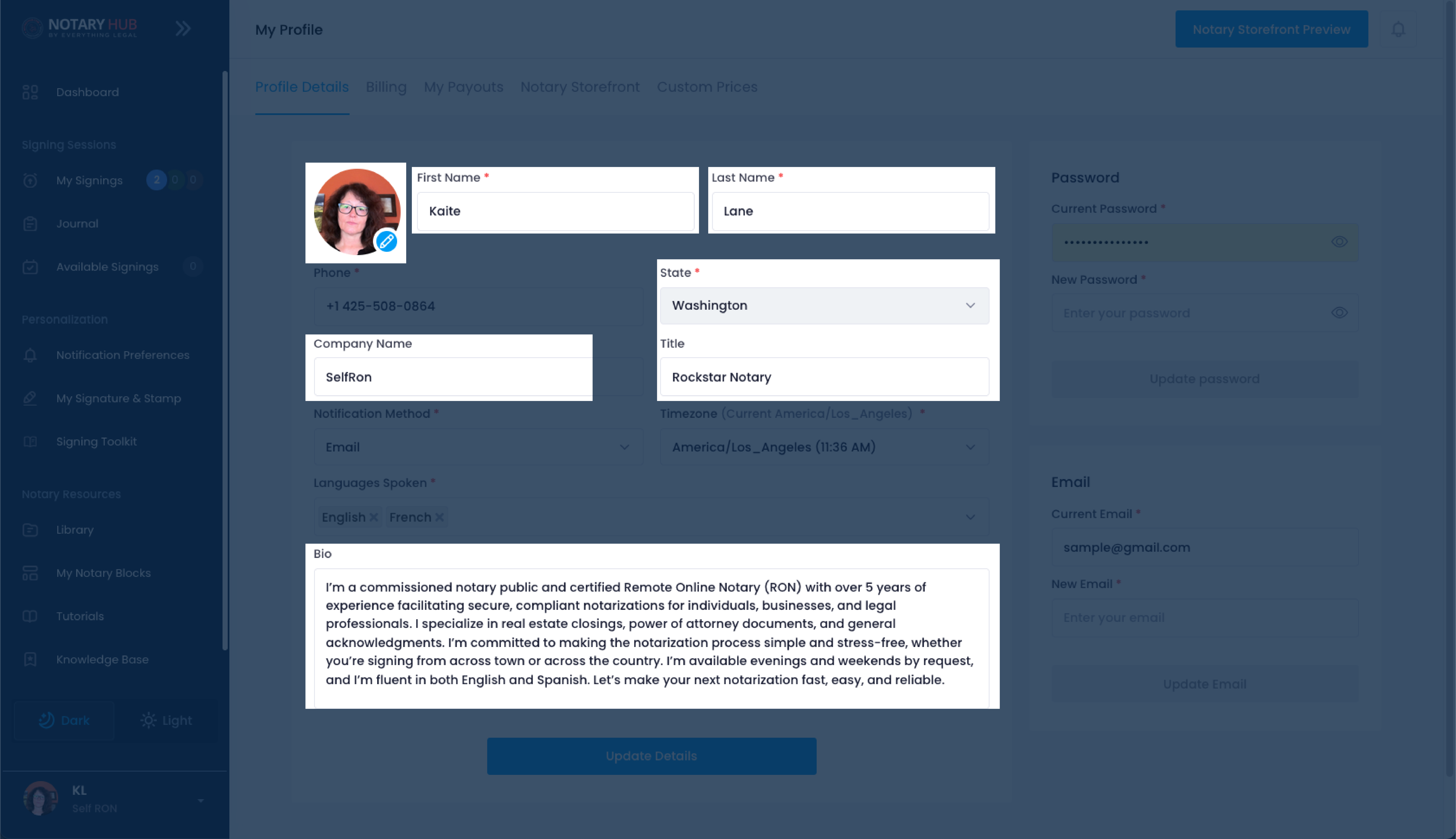 Profile Details