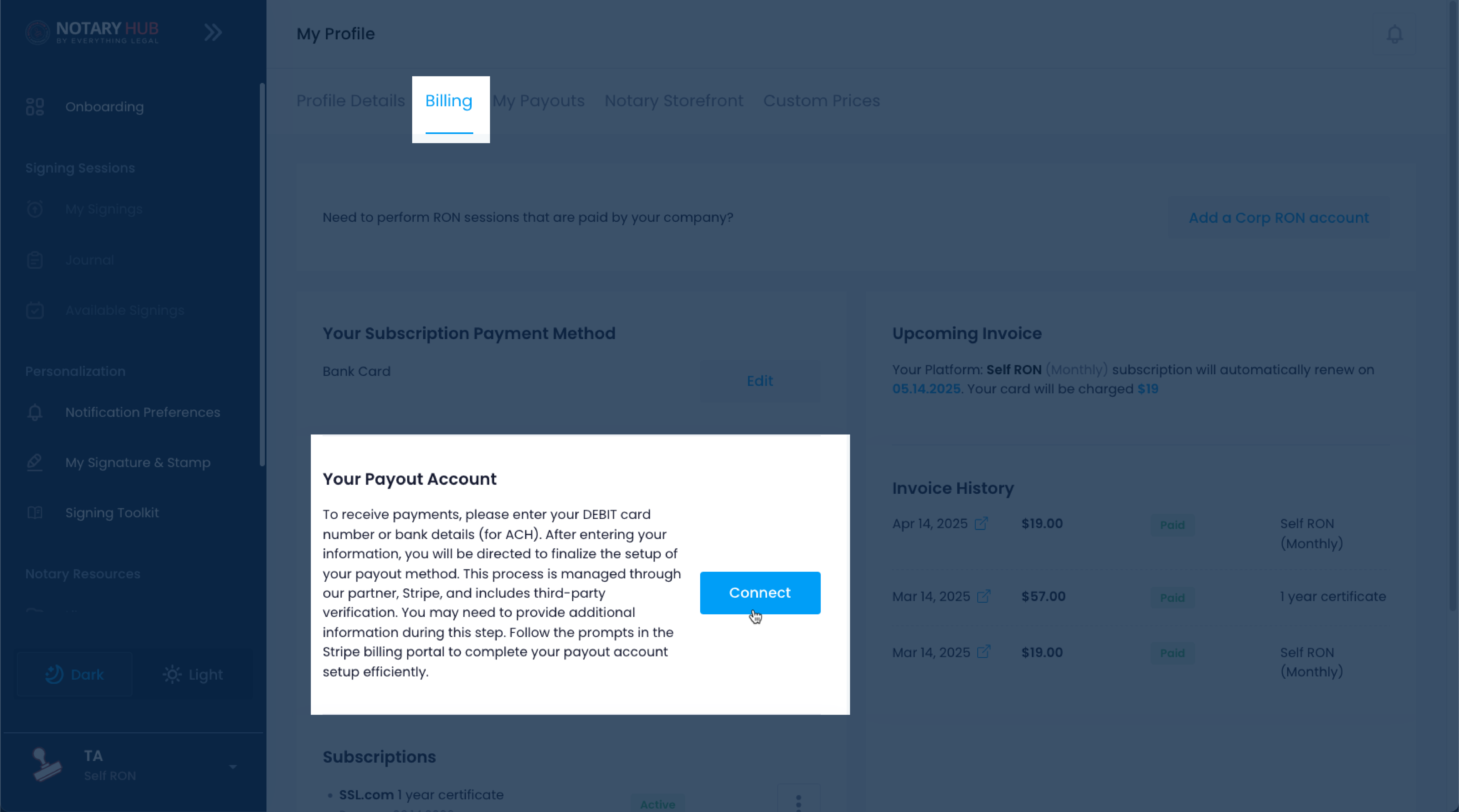 Connect Your Payout Account