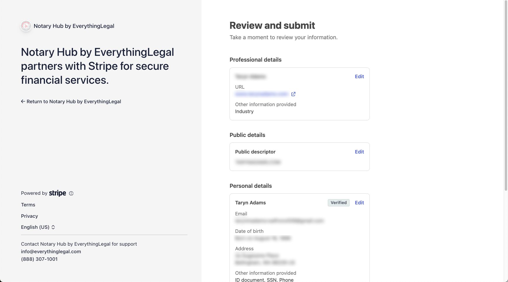 Review and submit