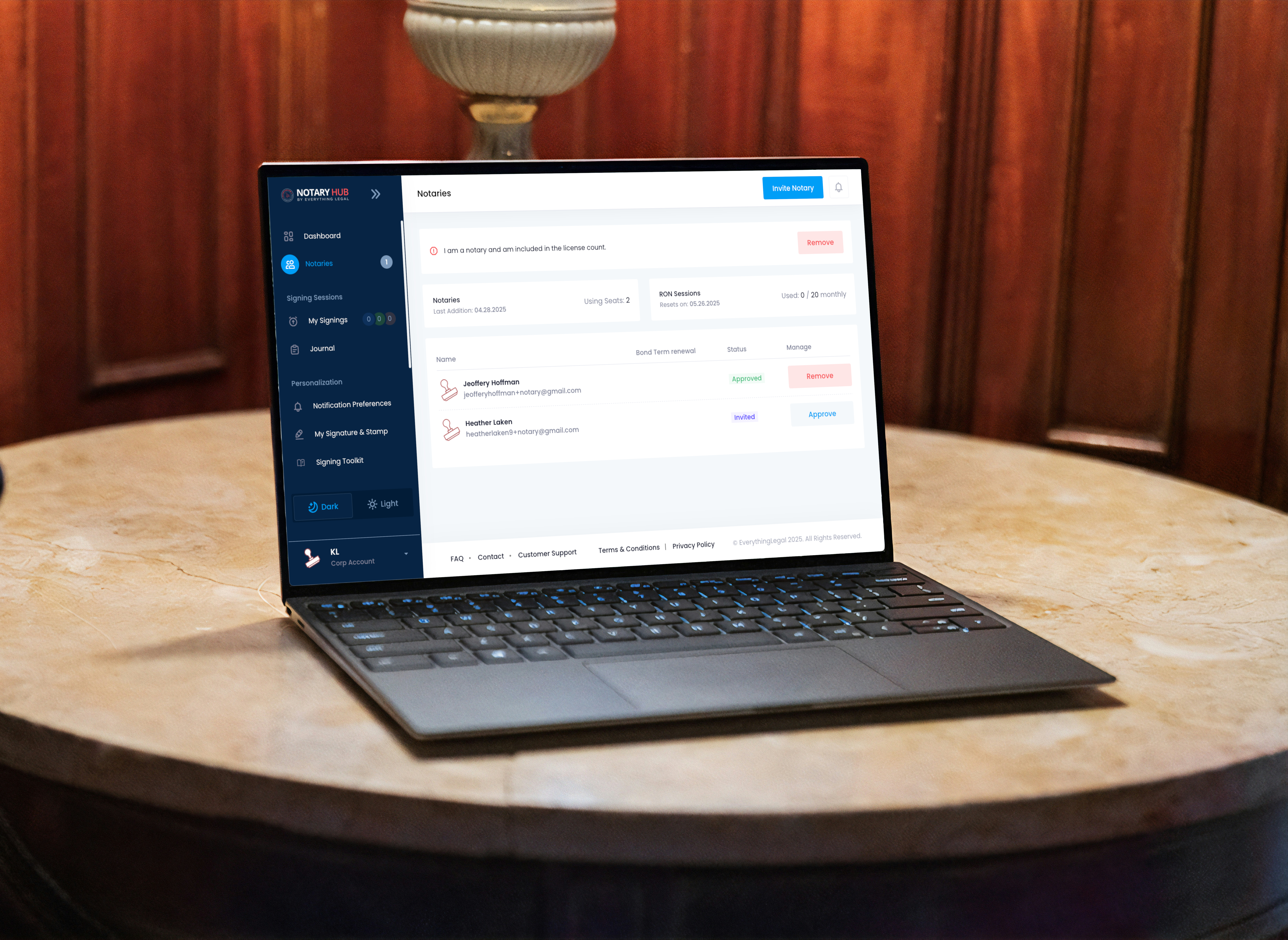 Add Corporate Notaries